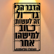 שלט מתכת לקיר מקרוב