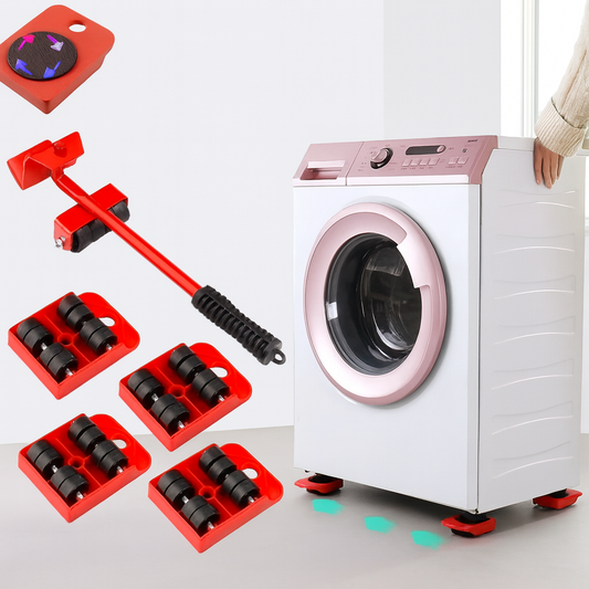 סט להזזת רהיטים עם מנוף ו-4 בסיסי גלגלים