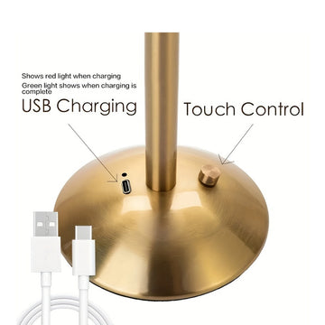 בסיס מנורת פליסה עם טעינת USB וכפתור מגע