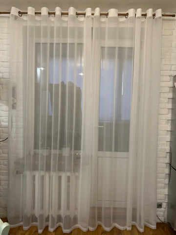 וילון טול שקוף לבן - פרטי בד ומידות