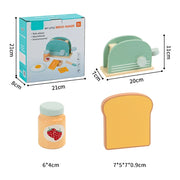 טוסטר עץ לילדים עם צלחת וסכין