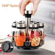 סט 6 צנצנות תבלינים עם בסיס מסתובב