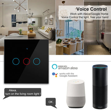 מתג תאורה חכם WiFi ללא חוט אפס - 1, 2 או 3 לחצנים - מבט נוסף