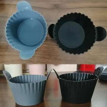 מבט עליון וצדדי על כוסות הסיליקון