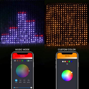 וילון אורות לד חכם RGB