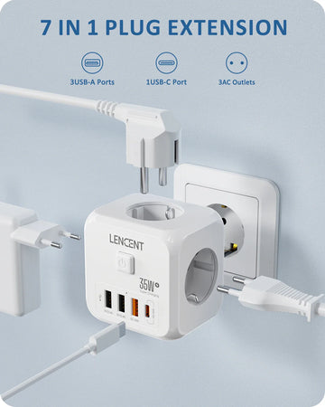 מפצל קיר עם USB ו-USB-C