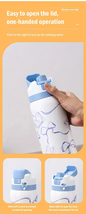 בקבוק תרמי 950 מ״ל עם קש