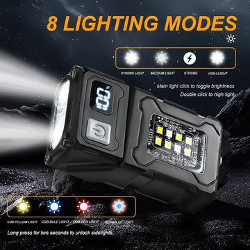 פנס מיני נטען USB מדגם YSD01 - סוללה 800mAh - מארז 2 יחידות