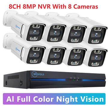 מערכת מצלמות אבטחה PoE עם NVR - 2 עד 8 מצלמות