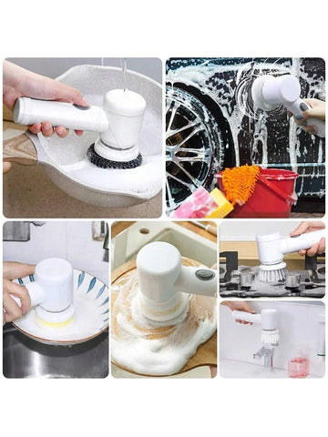 ניקוי משטח עם מברשת ניקוי חשמלית
