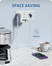 מפצל קיר עם USB ו-USB-C