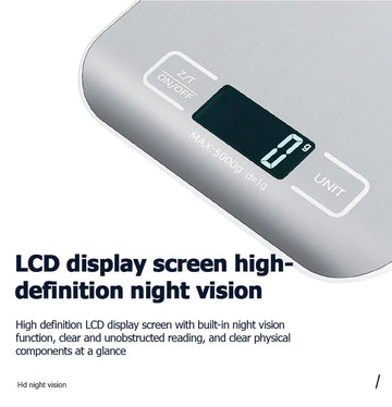 תצוגת LCD של משקל מטבח דיגיטלי