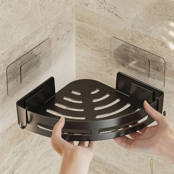 מדף פינתי לאמבטיה בהדבקה - מדף אחד