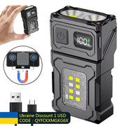פנס מיני נטען USB מדגם KXK1086 - סוללה 1200mAh