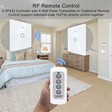 מתג תאורה חכם WiFi ללא חוט אפס - 1, 2 או 3 לחצנים - תקריב