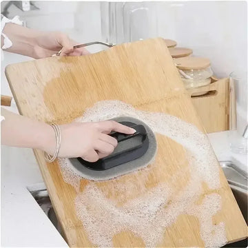 ספוג קרצוף עם ידית לניקוי סיר