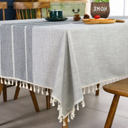 מפת שולחן דמוי פשתן בצבע אפור בהיר במידה 140×180 ס"מ