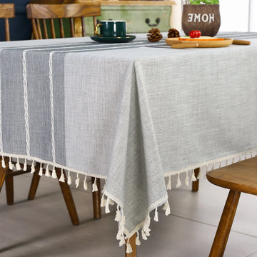 מפת שולחן דמוי פשתן בצבע אפור בהיר במידה 140×180 ס"מ