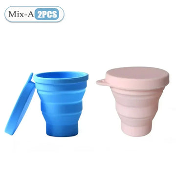 כוס סיליקון מתקפלת 180 מ״ל עם מכסה