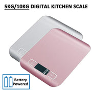 משקל מטבח דיגיטלי כסוף עד 5 ק״ג בטעינת USB