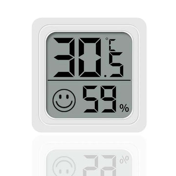מד טמפרטורה ולחות דיגיטלי קטן - תצוגה ברורה לחדר - בית סגול