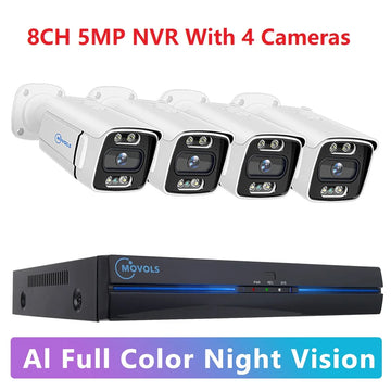מערכת מצלמות אבטחה PoE עם NVR - 2 עד 8 מצלמות