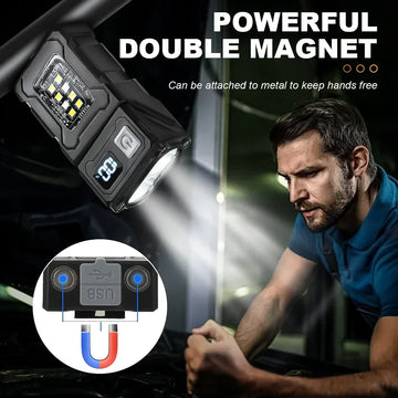פנס מיני נטען USB מדגם DC08 - סוללה 1200mAh