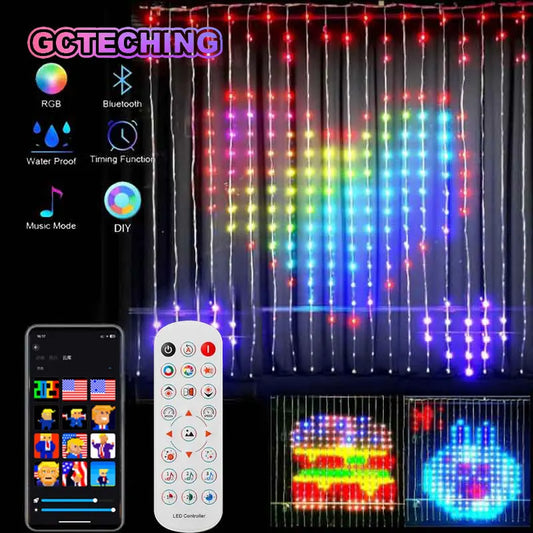 וילון אורות לד חכם RGB