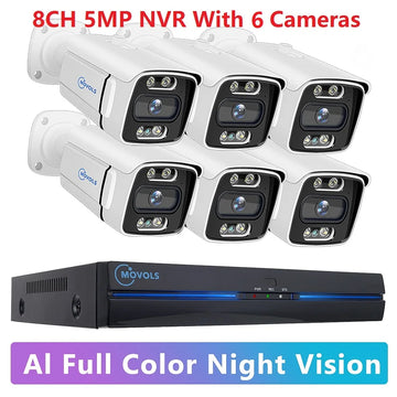 מערכת מצלמות אבטחה PoE עם NVR - 2 עד 8 מצלמות